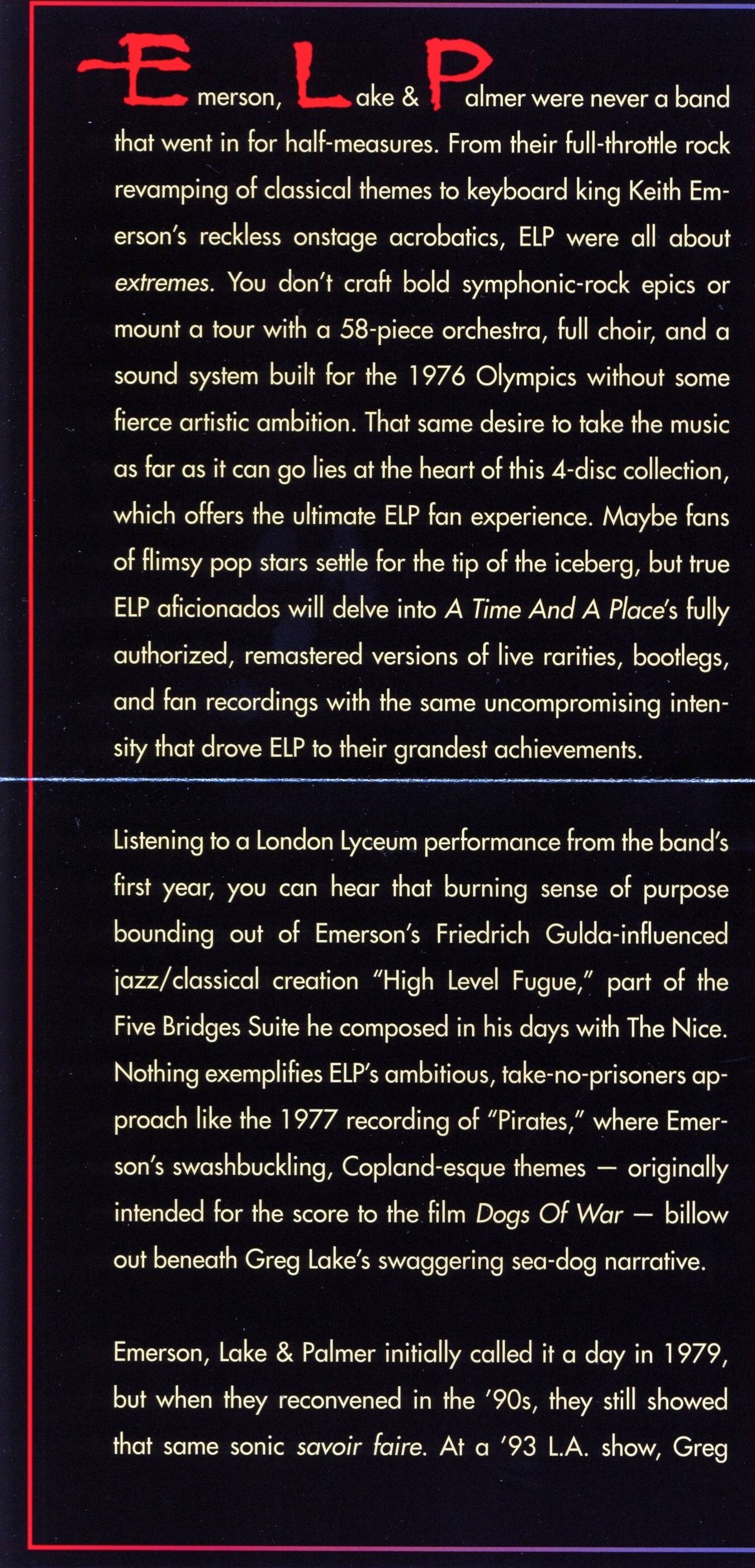 Emerson, Lake and Palmer A Time and A Place [digipack04 1]